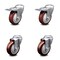 Service Caster 4 Inch Maroon Polyurethane Swivel Bolt Hole Caster Set with 2 Total Lock Brake SCC-BHTTL20S414-PPUB-MRN-2-S-2 - alternate 1